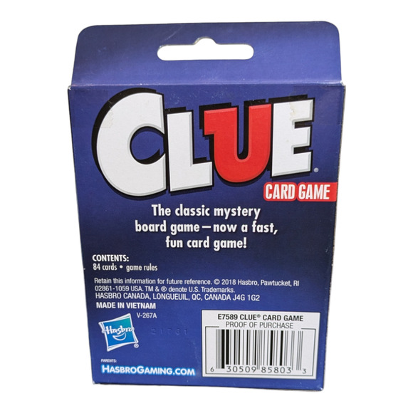 Hasbro- Clue - Travel Card Game - Brand New Factory Sealed - Picture 3 of 3
